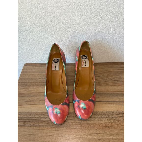 Lanvin Floral Canvas Espadrille Wedges – Size 37 - Picture 2 of 3